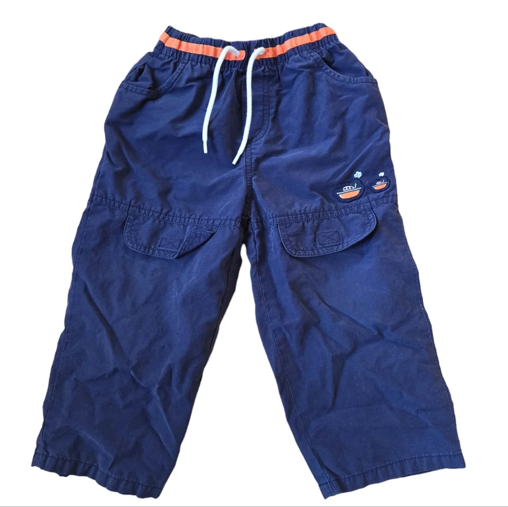 Vintage Y2K Gymboree navy blue cargo pocket nylon cotton tugboat pants